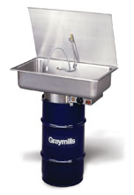 Heated drum mount parts washer - stainless steel sink dh226-a